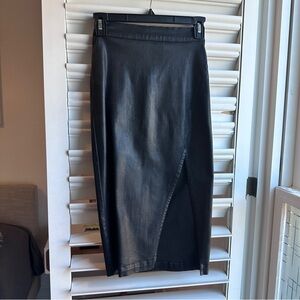 Faux leather pencil skirt